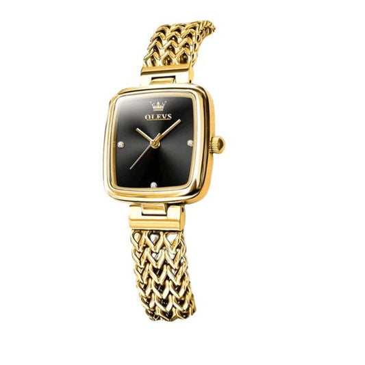 Olevs Montre Femme Rectangulaire Sophie | Noire