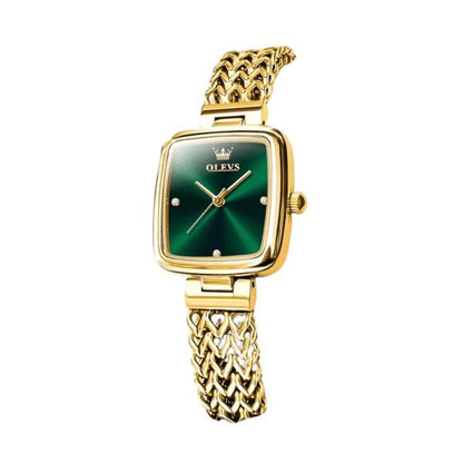 Olevs Montre Femme Rectangulaire Sophie | Verte